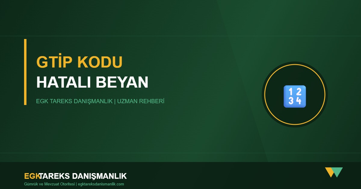 GTİP Kodu Hatalı Beyan Kapak